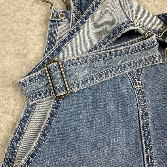 American Eagle Denim Tomgirl Short Overall WMNS Relaxed Fit Medium Vintage Wash - Picture 4 of 11